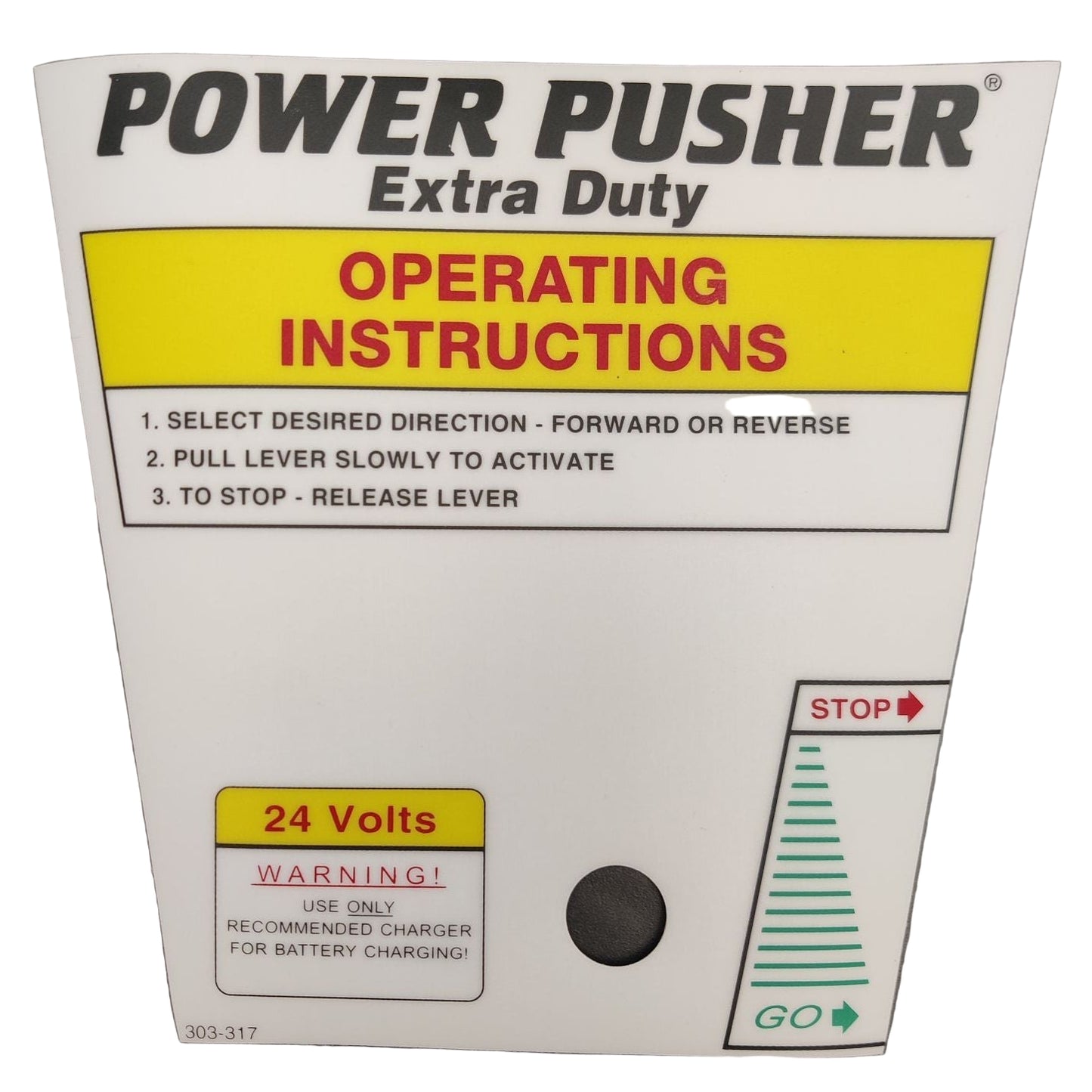 303-317: DECAL, "Operating Instructions" PB Handle