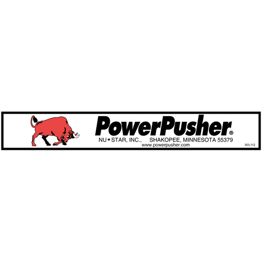 303-112: Decal, Power Pusher (with Bull) White Background